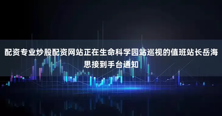 配资专业炒股配资网站正在生命科学园站巡视的值班站长岳海思接到手台通知