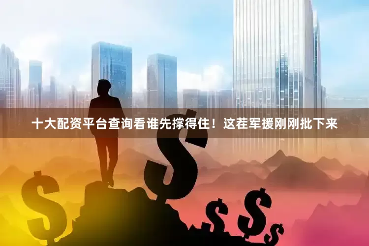 十大配资平台查询看谁先撑得住！这茬军援刚刚批下来